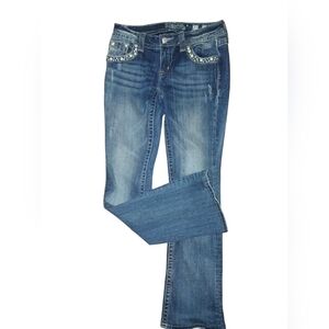 MISS ME Pearl Craze Signature Boot Cut Jeans.  Size 27.